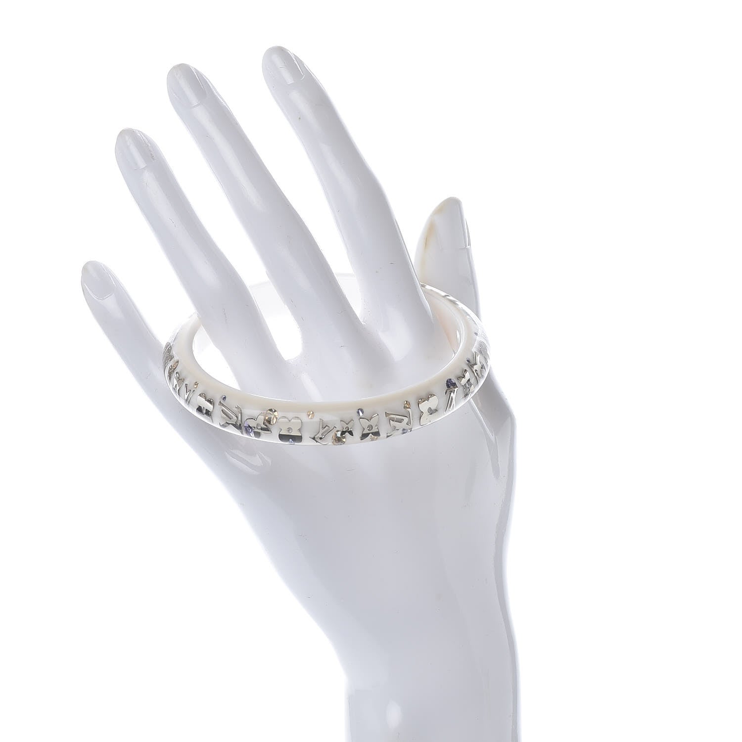 Louis Vuitton Resin Swarovski Medium Inclusion Bracelet PM White 2 of 4