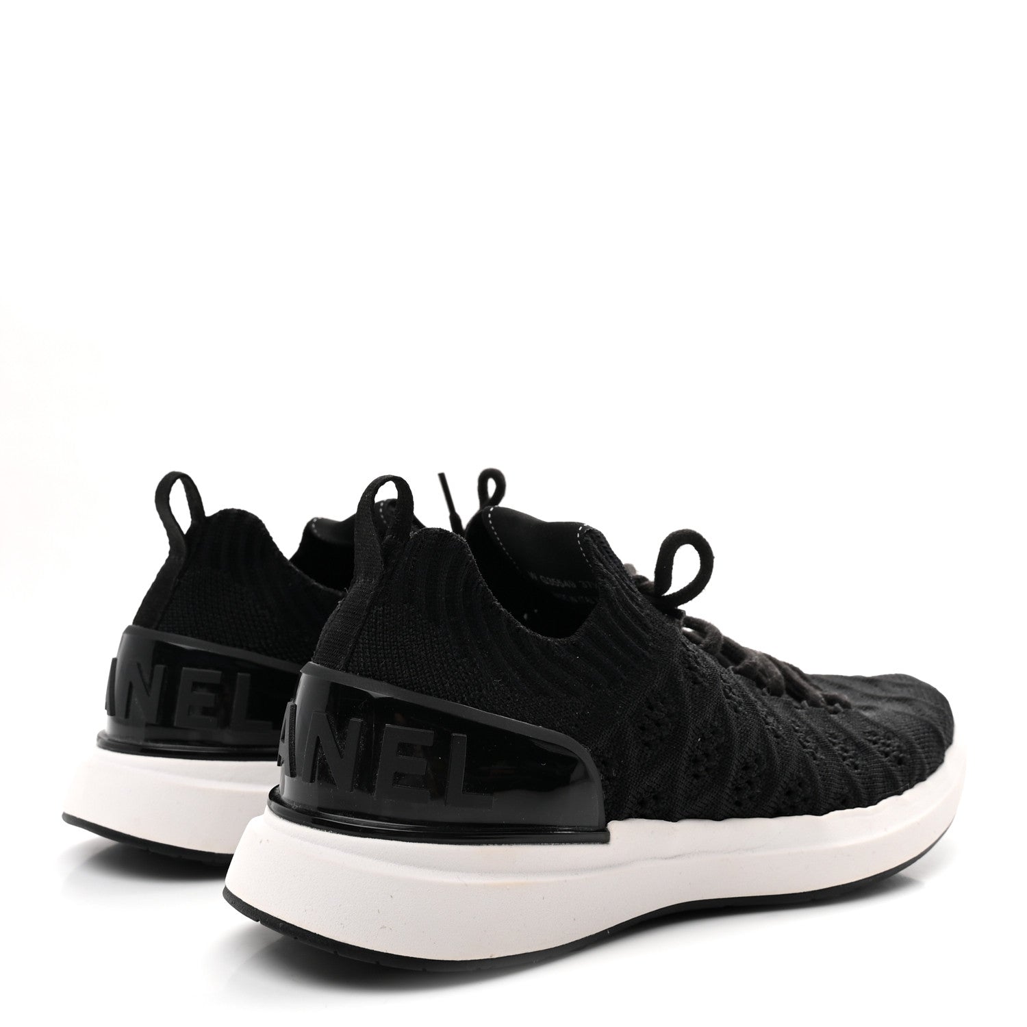 Chanel Fabric Logo Sneakers 37.5 Black 5 of 8