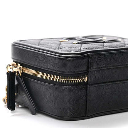 Chanel Caviar Quilted Small CC Filigree Vanity Case Black 8 of 12