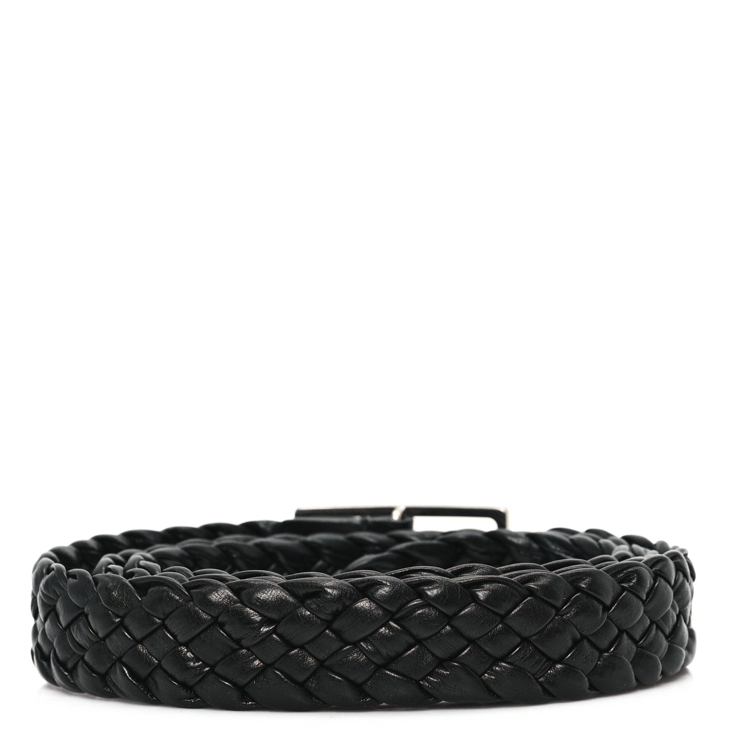 Bottega Veneta Paper Calfskin Intrecciato Belt M Black 2 of 3