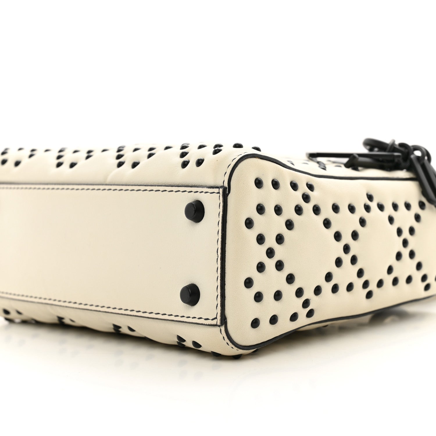 Christian Dior Ultra Matte Calfskin Studded Mini Supple Lady Dior White Black 9 of 11