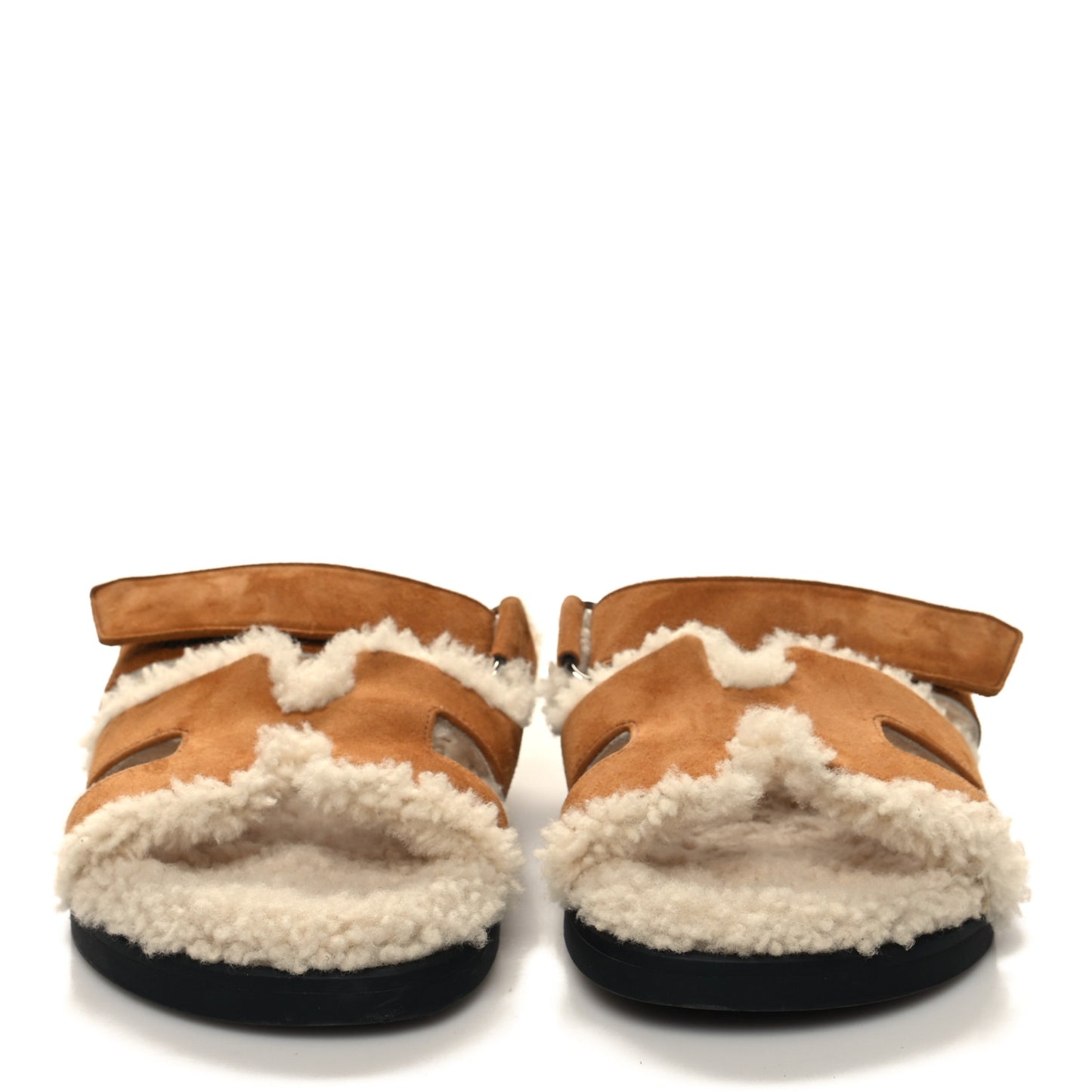 Suede Goatskin Woolskin Womens Chypre Sandals 37.5 Naturel Ecru