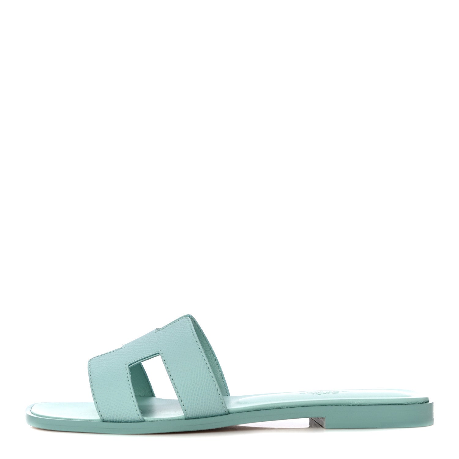 Hermes Epsom Oran Sandals 37 Vert Embrun 1 of 11