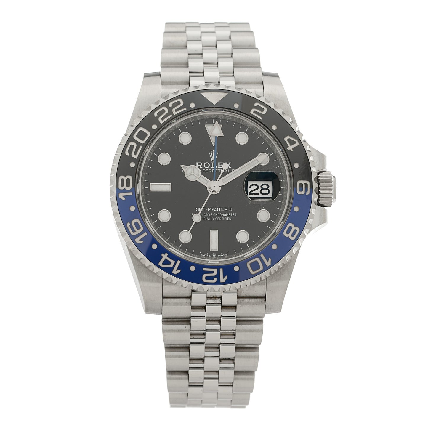 Stainless Steel 40mm Oyster Perpetual Date GMT Master Ⅱ Batgirl Watch 126710BLNR
