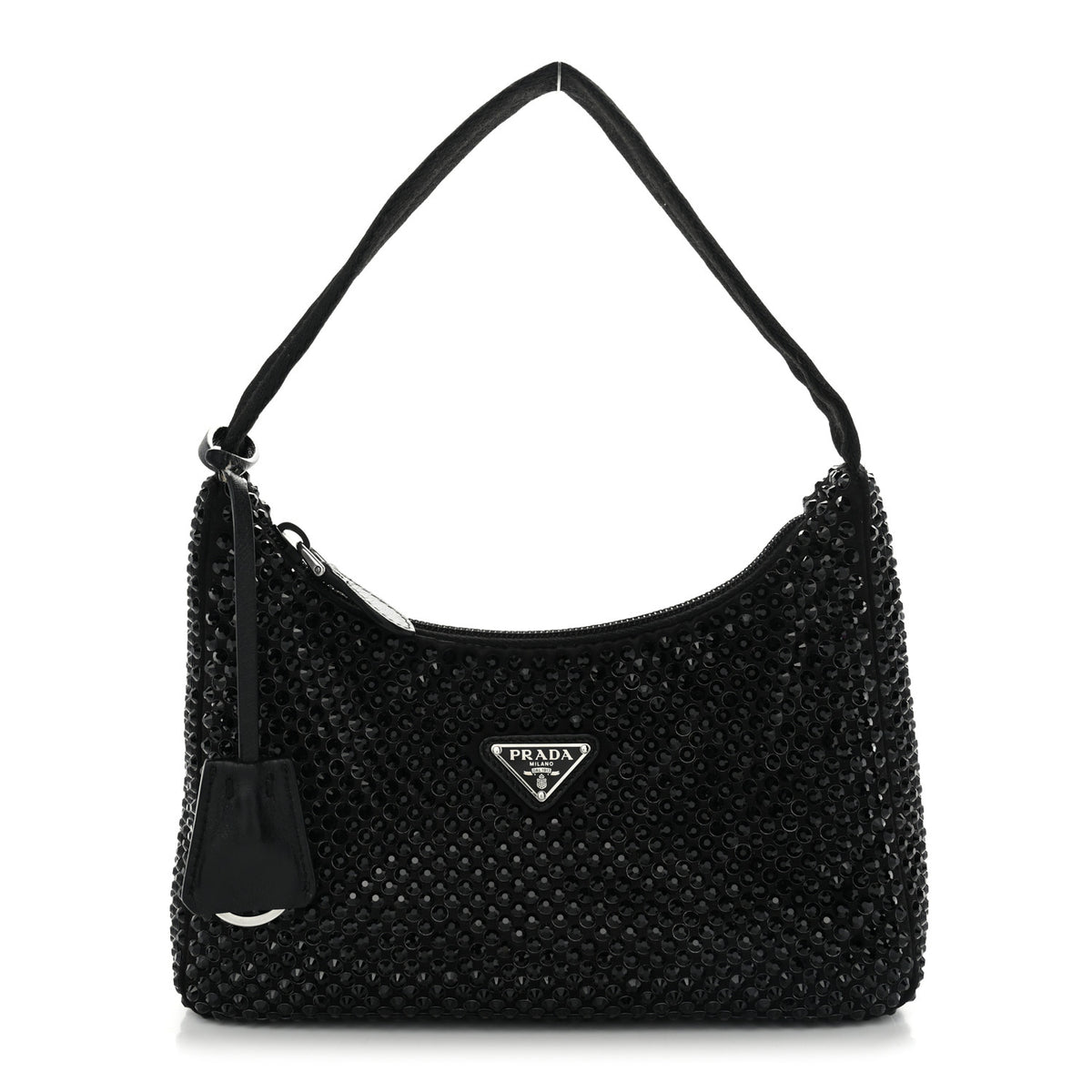 Prada Satin Crystal Mini Re-Edition 2000 Bag Black 1 of 11