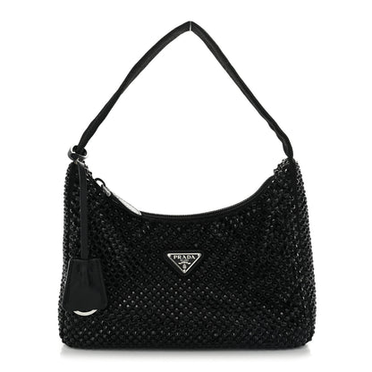 Prada Satin Crystal Mini Re-Edition 2000 Bag Black 1 of 11