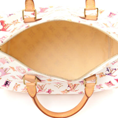Louis Vuitton Watercolor Aquarelle Speedy 35 White 5 of 9