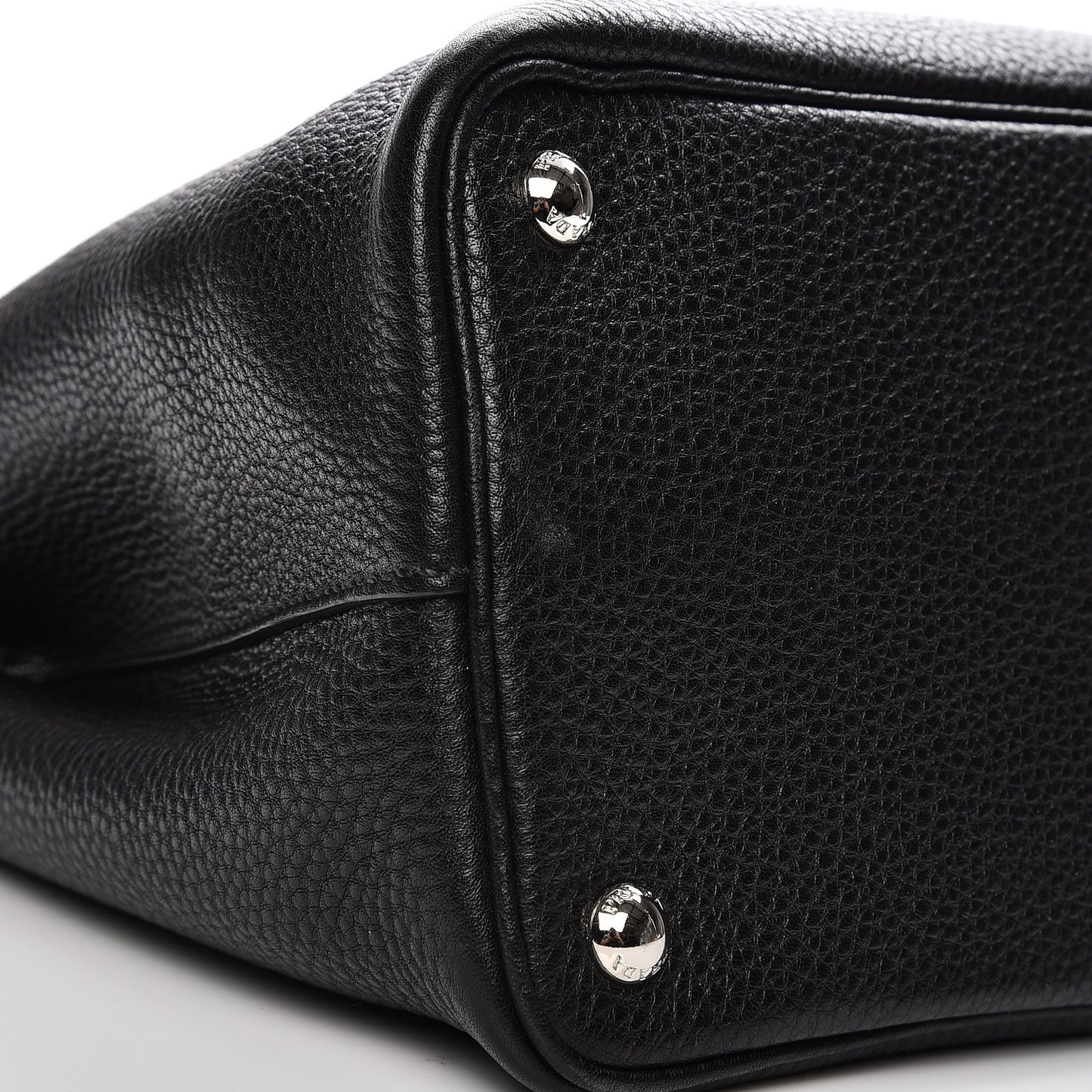 Vitello Daino Small Double Tote Black Cuoio