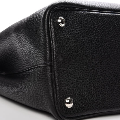 Prada Vitello Daino Small Double Tote Black Cuoio 10 of 11