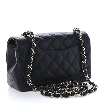 Chanel Lambskin Quilted Mini Rectangular Flap Black 2 of 9
