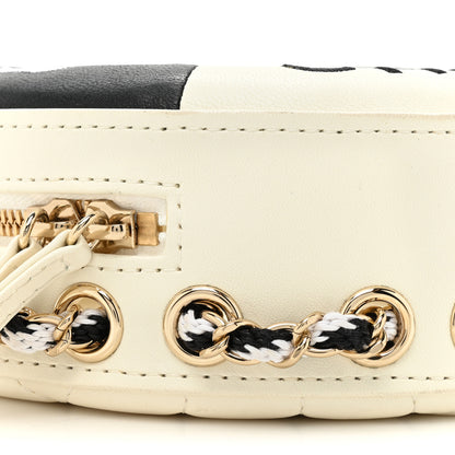 Chanel Lambskin Coco Lifesaver Round Bag Black White 9 of 15