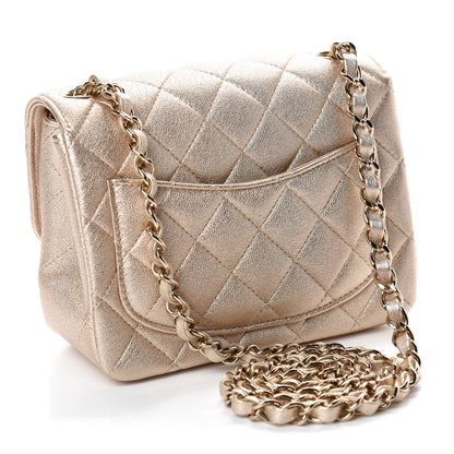 Chanel Metallic Lambskin Quilted Mini Square Flap Gold 3 of 11