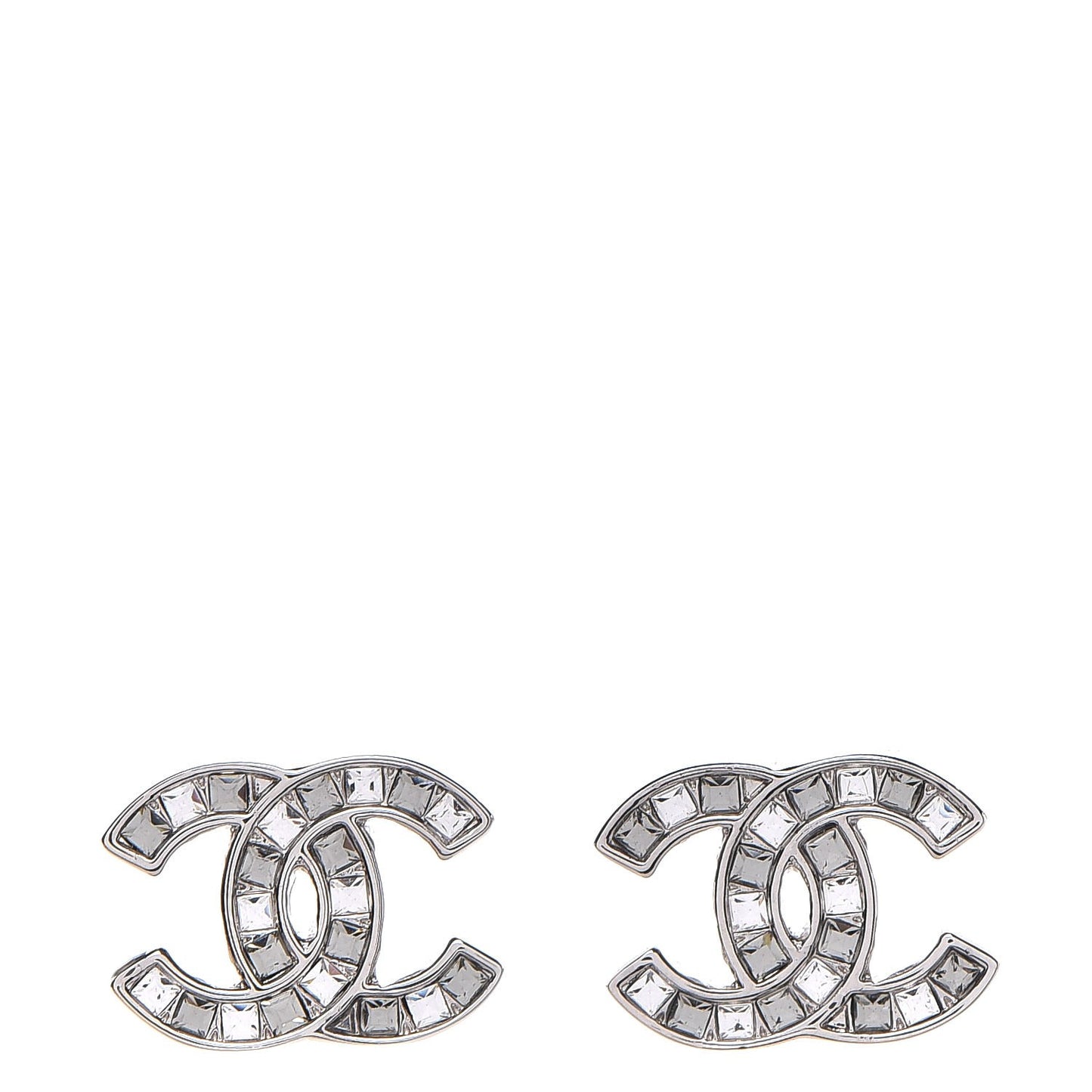 Crystal CC Earrings Silver