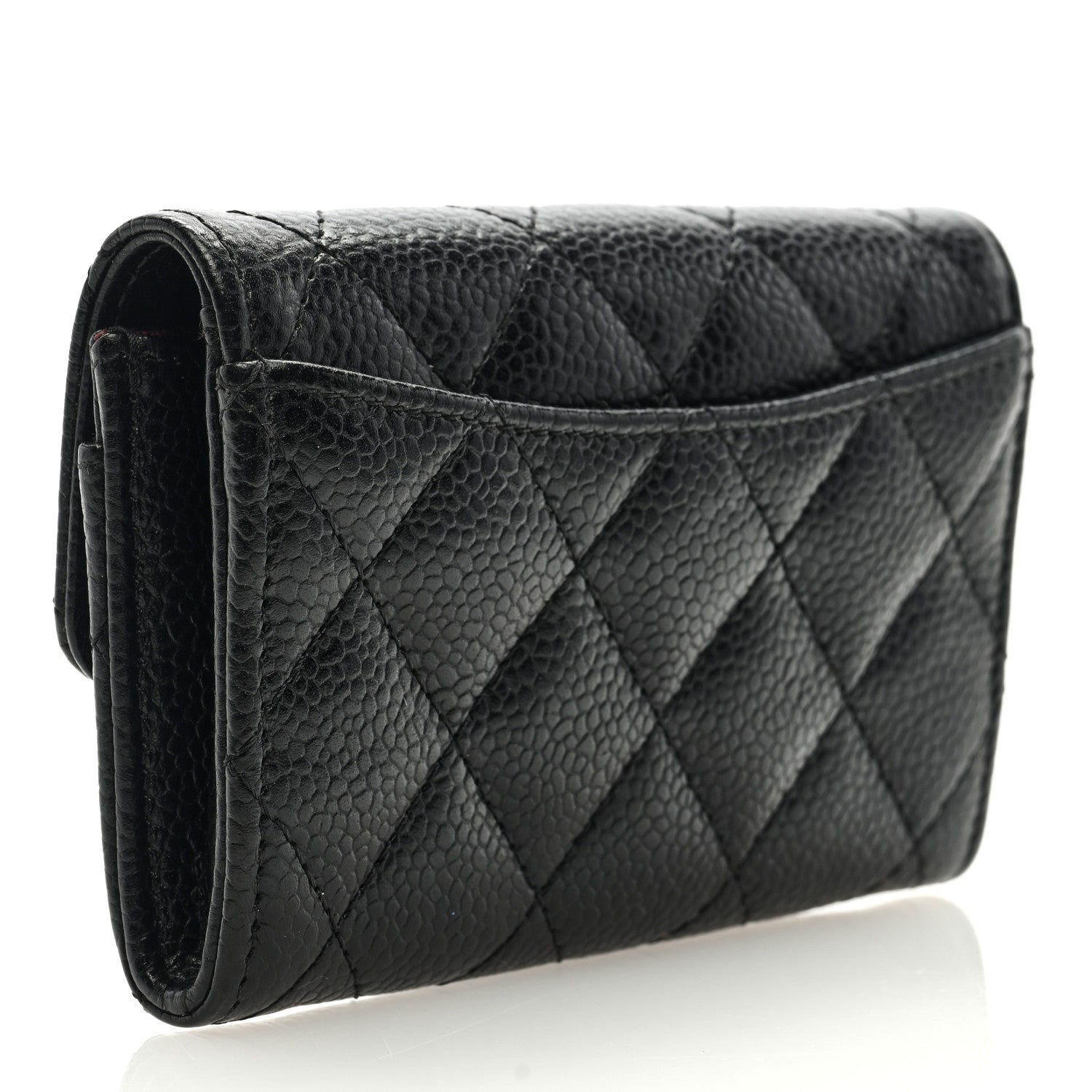 Chanel Caviar Quilted Flap Card Holder Wallet Black 3 of 7