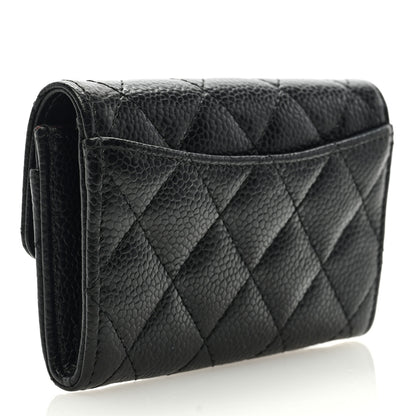 Chanel Caviar Quilted Flap Card Holder Wallet Black 3 of 7