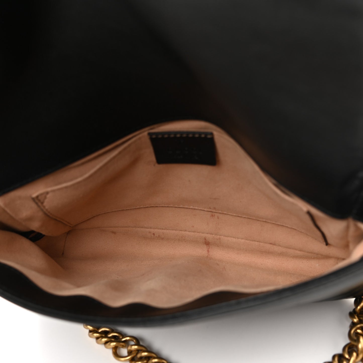 Calfskin Matelasse Pearly GG Marmont Chain Belt Bag Black