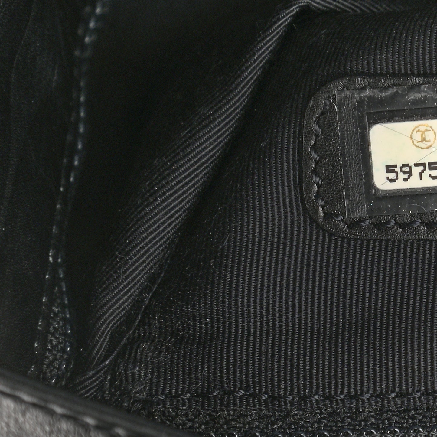 Calfskin Embossed CC Messenger Bag Black