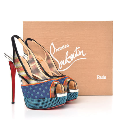 Christian Louboutin Fishnet Shiny Calfskin Marinadentella 150 Pumps 40 Ocean 8 of 8