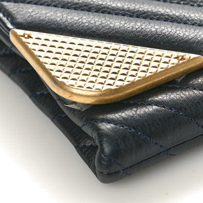 Chanel Calfskin Chevron Quilted Rock The Corner Clutch With Chain Black 9 of 10