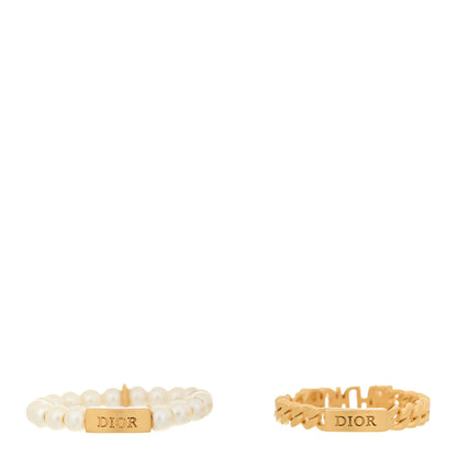 Christian Dior Metal Pearl J'Adior Ring Set 50 5.5 Gold 3 of 3