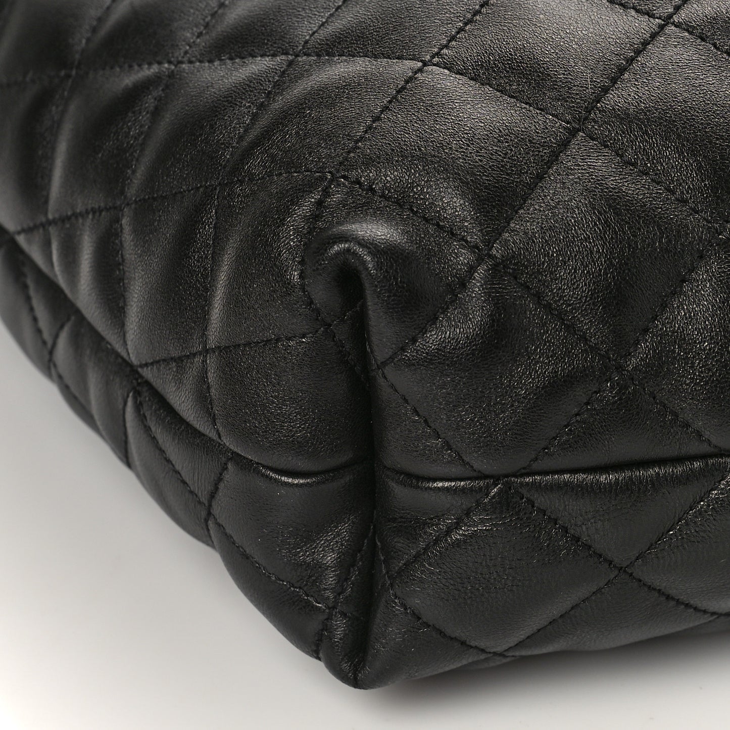 Lambskin Quilted Maxi Icare Shopping Tote Black