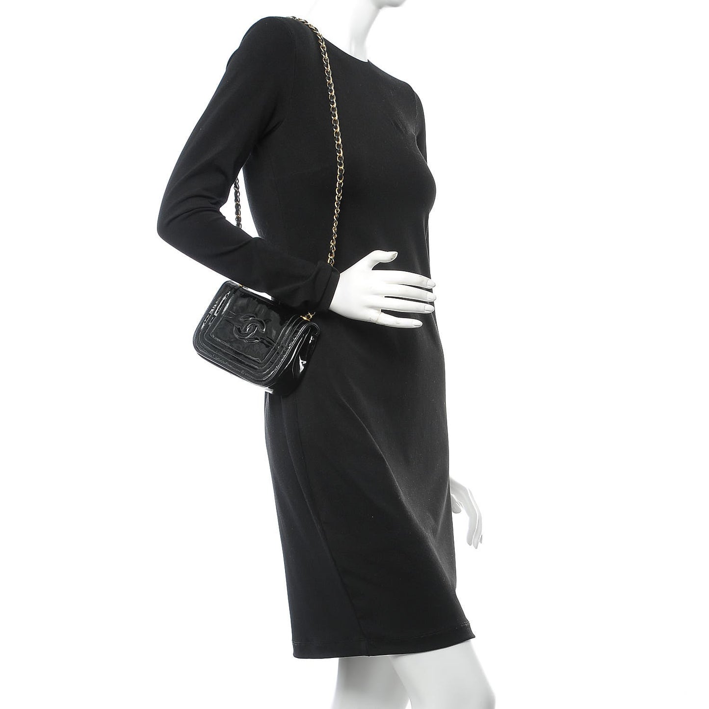 Patent Mini Flap Black