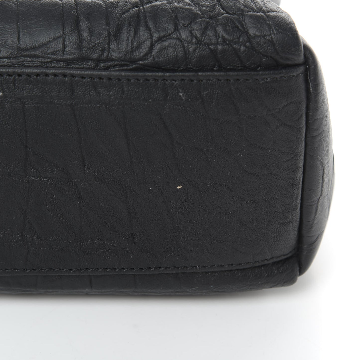 Calfskin Crocodile Embossed Medium West Hollywood Monogram Fold-Over Black