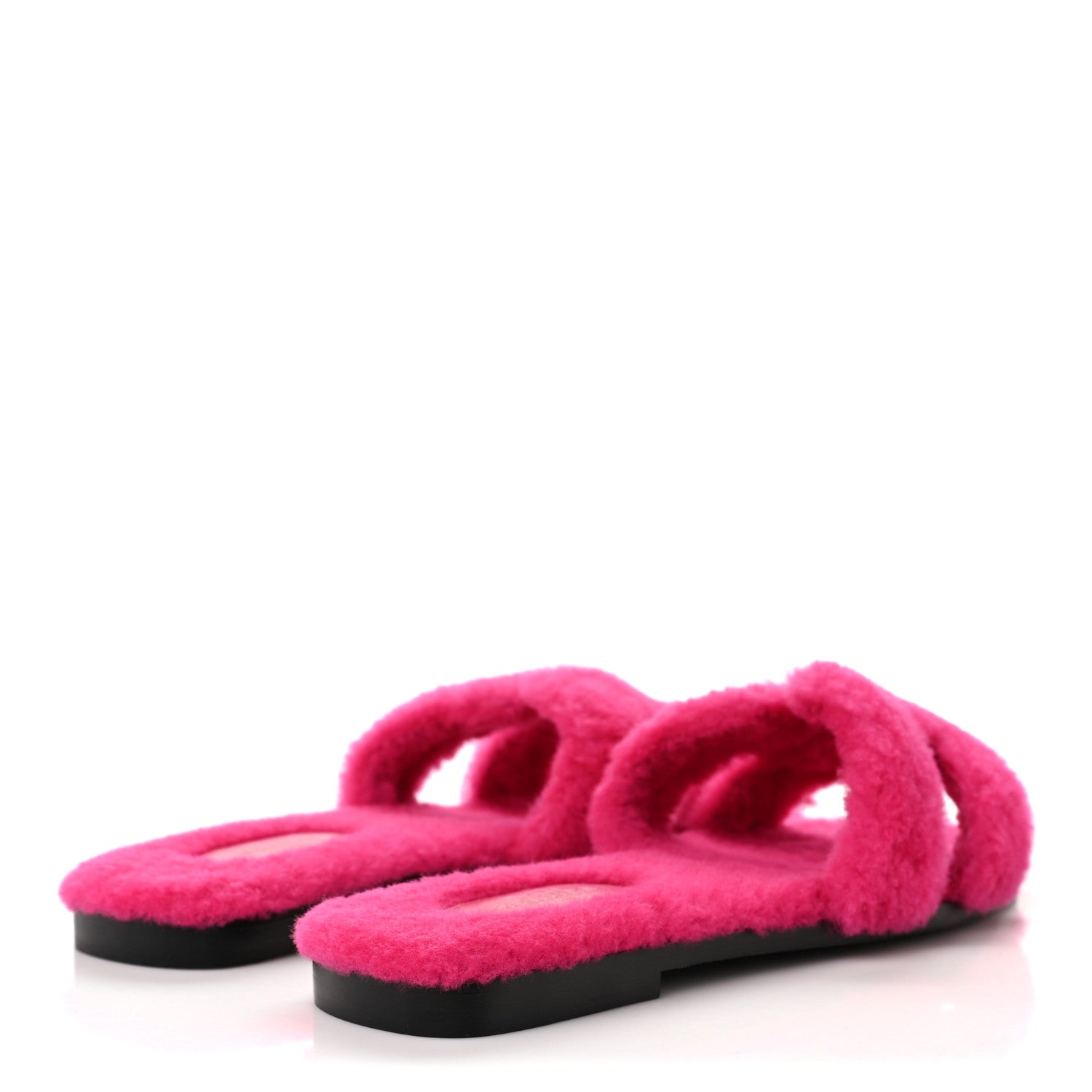 Hermes Woolskin Oran Sandals 36.5 Rose Fuchsia 4 of 7