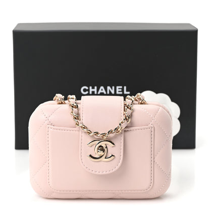 Chanel Lambskin Quilted Mini CC Chain Pocket Bag Light Pink 10 of 10