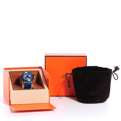 Hermes Stainless Steel Rubber 33mm Clipper Chronograph Diver Watch Blue 6 of 6