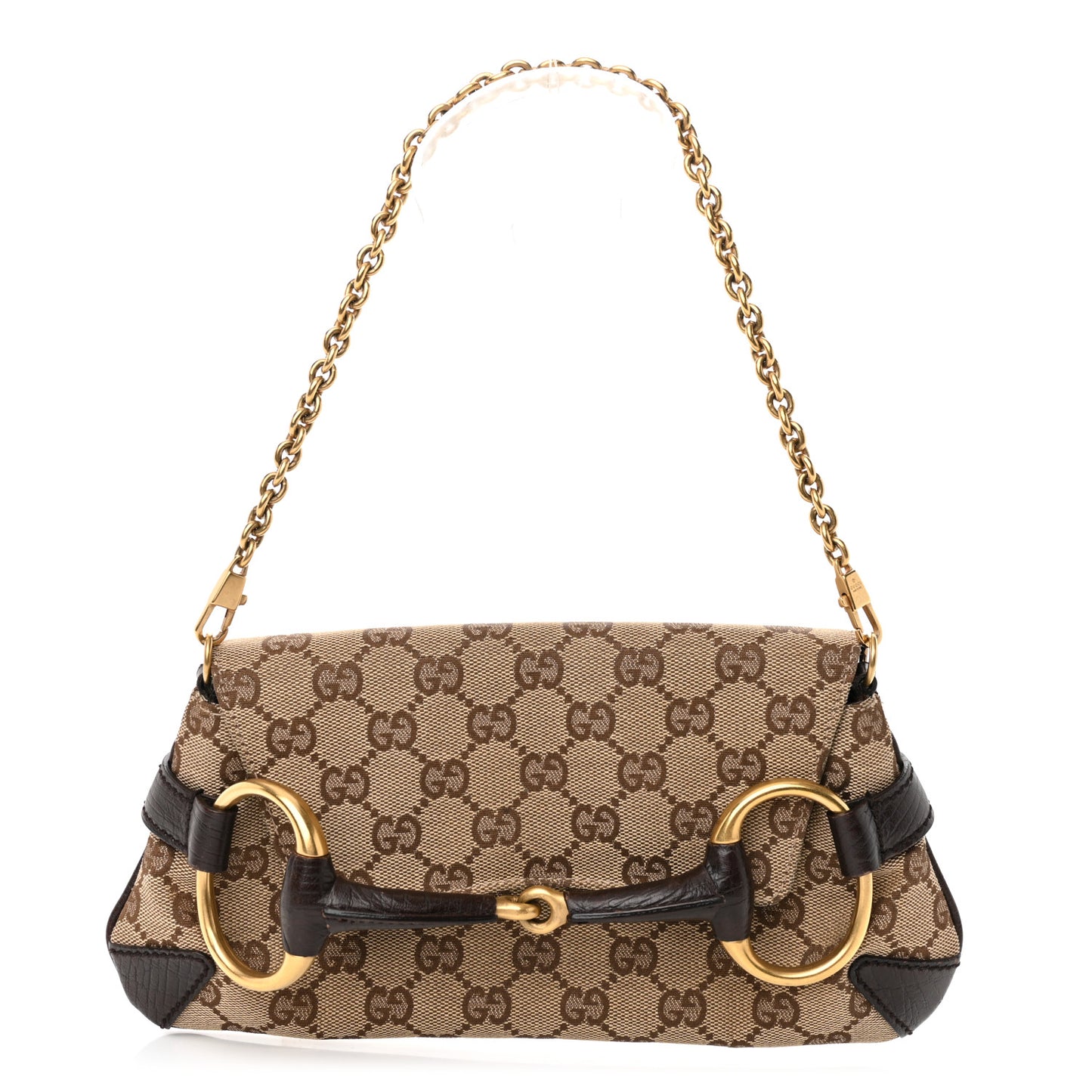 Monogram Horsebit Clutch Dark Brown