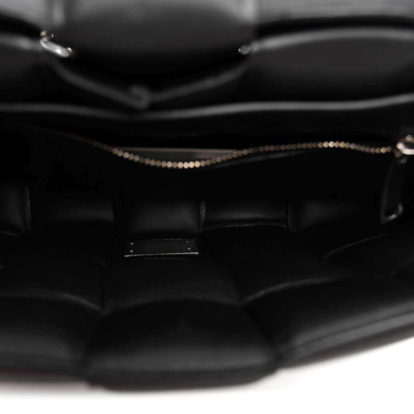 Lambskin Maxi Intreccio Padded Chain Cassette Crossbody Bag Black