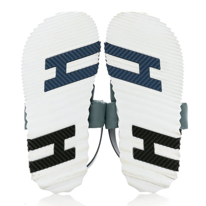 Hermes Parachute Fabric Calfskin Womens Electric Sandals 40 Bleu Bleu Pinede 5 of 14