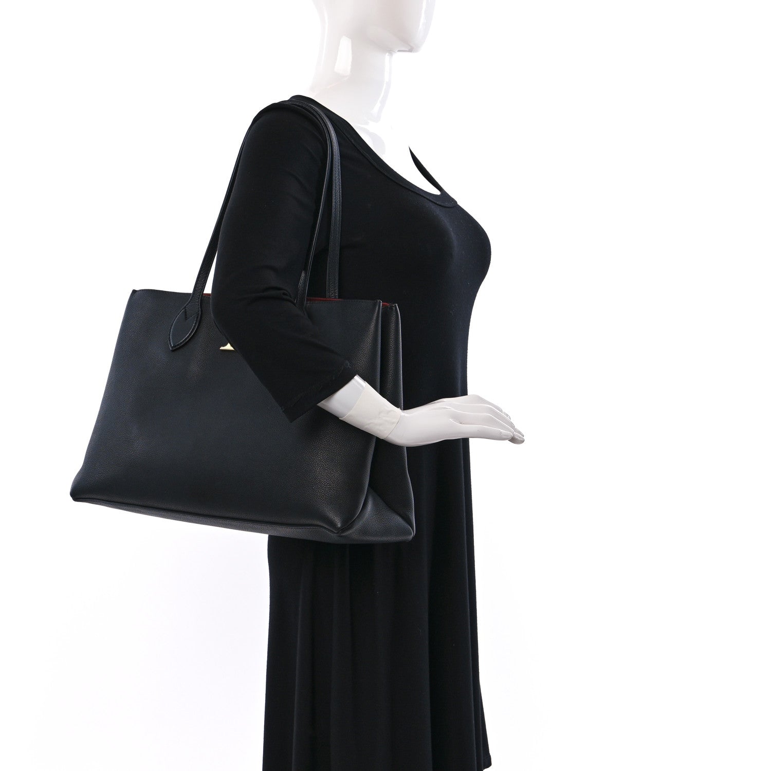 Louis Vuitton Grained Calfskin Lockme Shopper Black 2 of 13