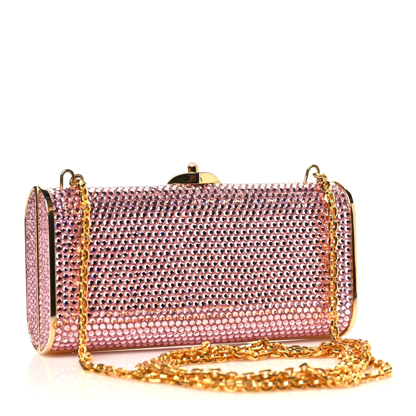 Swarovski Crystal Minaudiere Clutch Pink