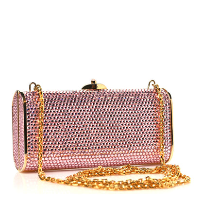 Judith Leiber Swarovski Crystal Minaudiere Clutch Pink 3 of 10