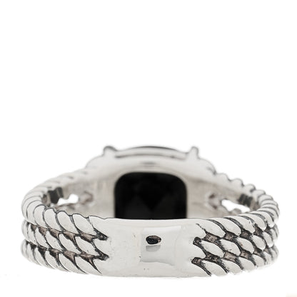 David Yurman Sterling Silver Diamond Black Onyx 10mm Petite Wheaton Ring 51 5.75 3 of 4