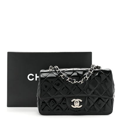 Chanel Patent Calfskin Quilted Mini Rectangular Flap Black 11 of 11
