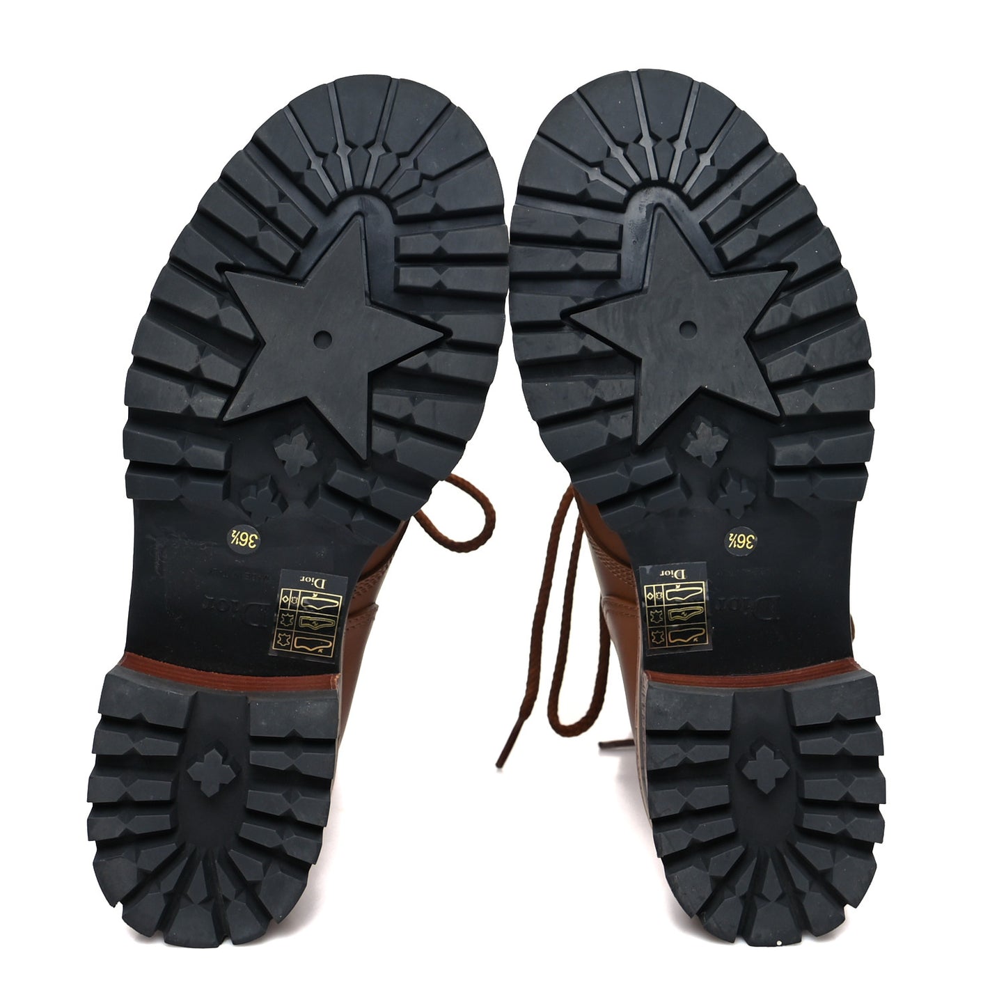 Calfskin Dior Quest 35mm Hiking Boots 36.5 Golden Saddle