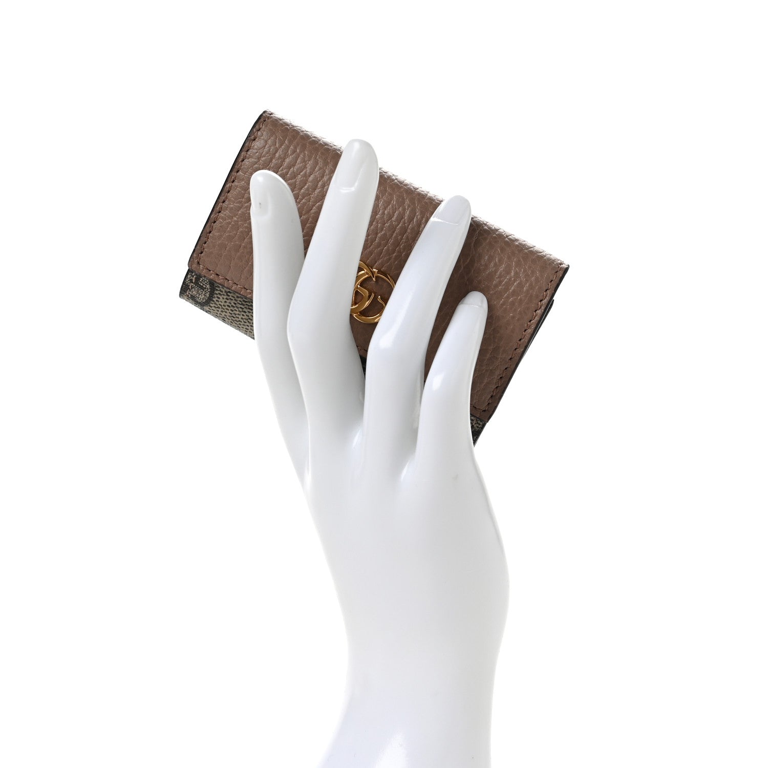 Gucci Dollar Calfskin GG Supreme Monogram GG Marmont 6 Key Holder Case Porcelain Rose Beige Ebony 2 of 6