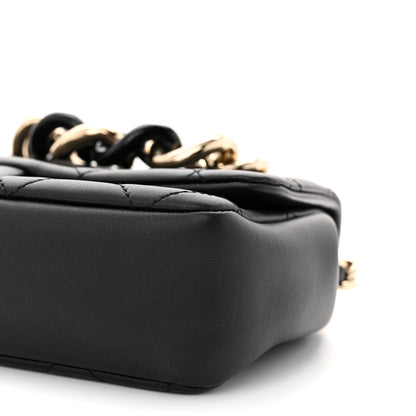 Chanel Lambskin Quilted Resin Bi-Color Chain Flap Bag Black 10 of 10