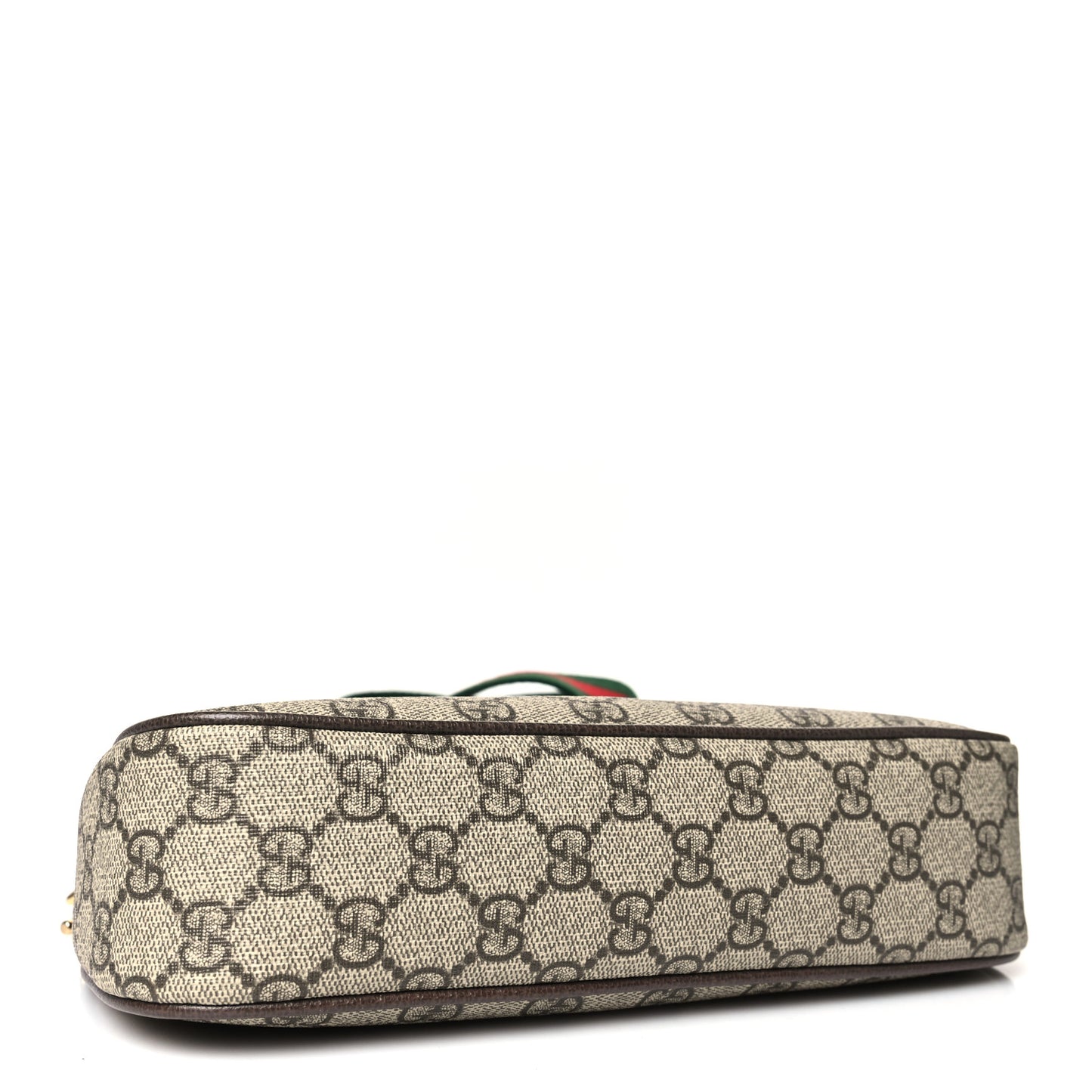 GG Supreme Monogram Textured Dollar Calfskin Web Small Ophidia GG Handbag Beige Ebony New Acero
