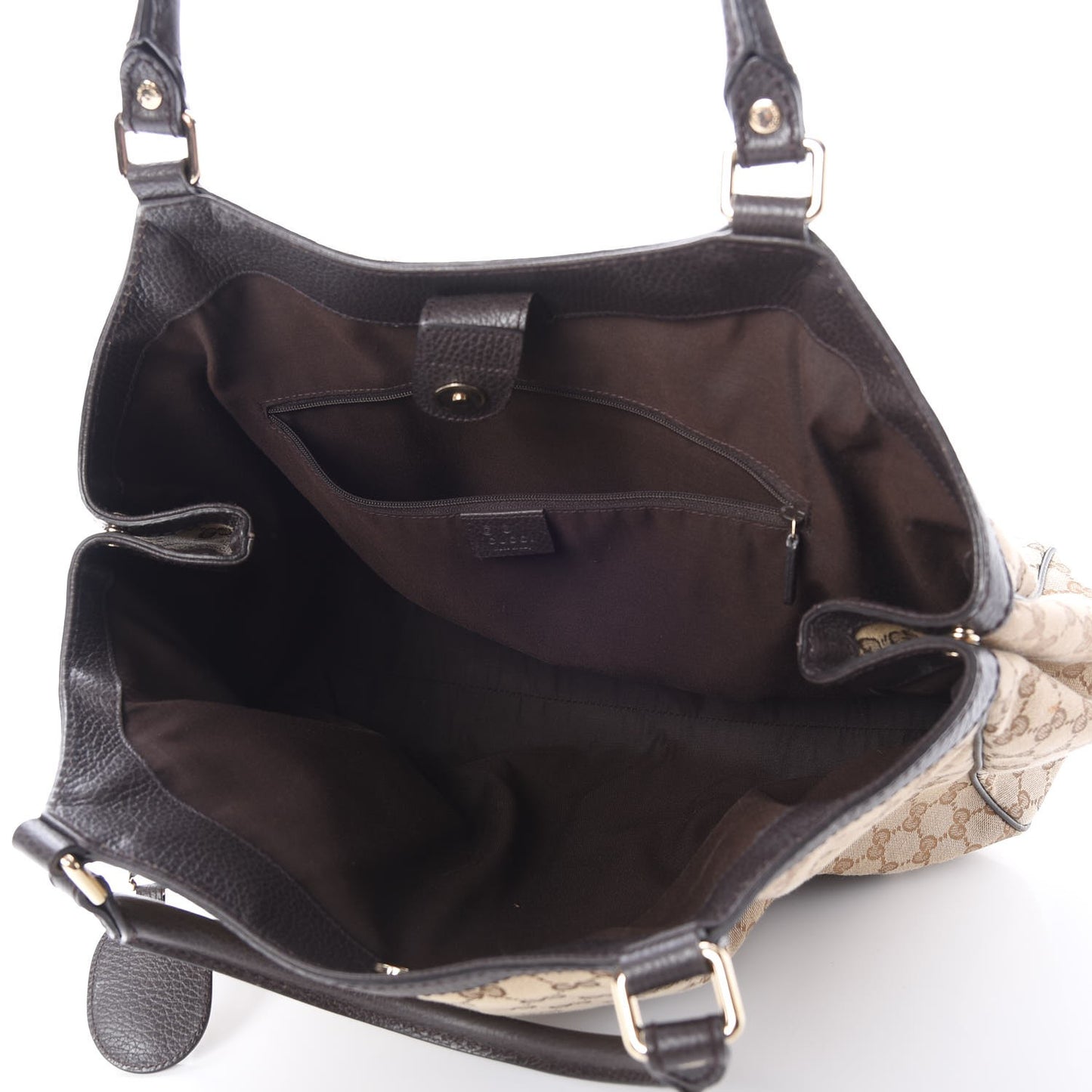 Monogram Dollar Calfskin Large Sukey Tote Beige Ebony Testa di Moro