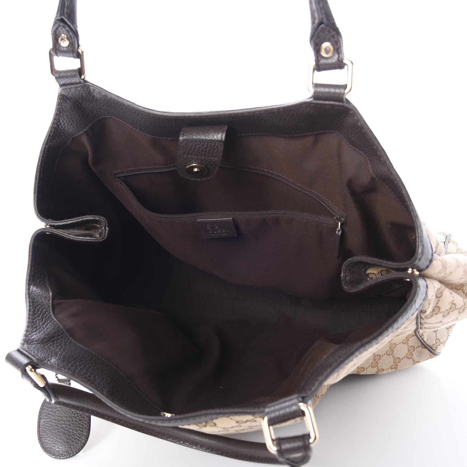 Gucci Monogram Dollar Calfskin Large Sukey Tote Beige Ebony Testa di Moro 5 of 7