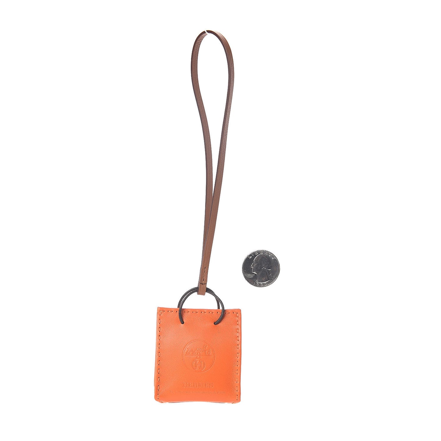 Milo Lambskin Swift Shopping Bag Charm Feu Gold