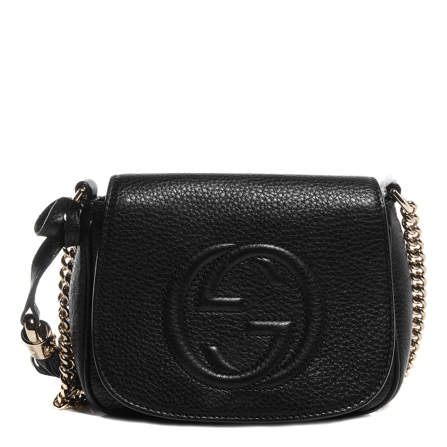 Gucci Pebbled Calfskin Small Soho Flap Crossbody Black 1 of 9