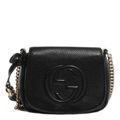Gucci Pebbled Calfskin Small Soho Flap Crossbody Black 1 of 9