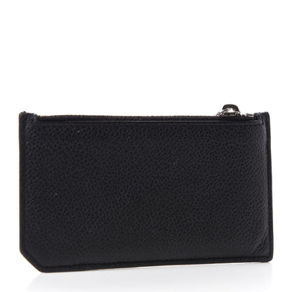 Saint Laurent Grained Calfskin 5 Fragments Zip Pouch Card Holder Black 3 of 8