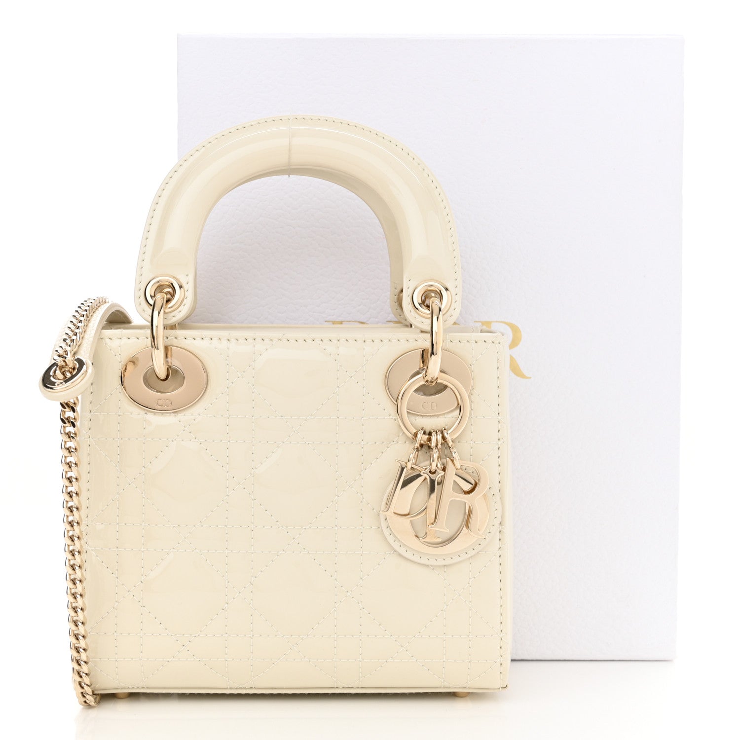 Christian Dior Patent Cannage Mini Lady Dior Latte 11 of 11