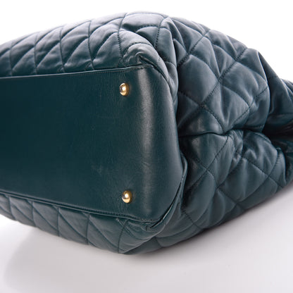 Chanel Calfskin Quilted Large Soft Elegance Tote Green 12 of 12